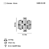 LUCEA 1420-51-29 KANSAS 2 L KROM APLK 2XE14