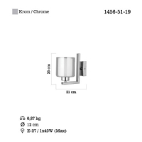 LUCEA 1456-51-19 VODA KROM APLK 1XE27