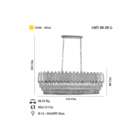 LUCEA 1467-80-20-L NARBONNE Q30X110 ALTIN YEMEK MASASI AVZE 20XE14