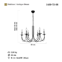 LUCEA 1469-73-06 DOFA 6 LI ESKTME-SYAH AVZE 6XE14