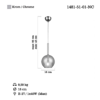 LUCEA 1481-51-01-NC FANZA TEKL KROM NC AVZE 1XE27