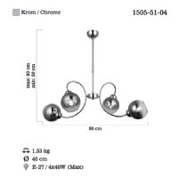 LUCEA 1505-51-04 KROMO 4 L KROM AVZE 4XE27