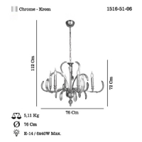 LUCEA 1516-51-06 ARTEMI 6 LI KROM AVZE 6XE14