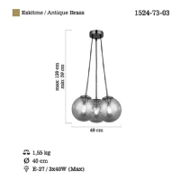 LUCEA 1524-73-03 POLINO 3 L ESKITME AVIZE 3XE27