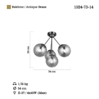 LUCEA 1524-73-14 POLINO 4 LU ESKITME PLAFONYER 4XE27