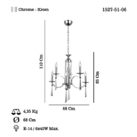 LUCEA 1527-51-06 AFREDO 6 LI KROM AVIZE 6XE14