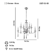 LUCEA 1527-51-08 AFREDO 8 LI KROM AVIZE 8XE14