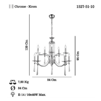 LUCEA 1527-51-10 AFREDO 10 LU KROM AVIZE 10XE14