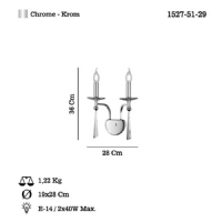 LUCEA 1527-51-29 AFREDO 2 LI KROM APLIK 2XE14