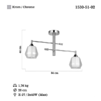 LUCEA 1530-51-02 PALMELA 2 LI KROM PLAFONYER 2XE27