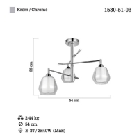 LUCEA 1530-51-03 PALMELA 3 LU KROM PLAFONYER 3XE27