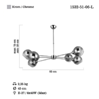 LUCEA 1532-51-06-L LINARE 6 LI KROM SIRALI AVIZE 6XE27