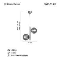 LUCEA 1536-51-02	TAMO 2 LI KROM AVIZE 2XE27