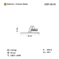 LUCEA 1537-52-35 PONA 35 CM LEDLI ANTIK LAK APLIK 6W