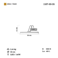 LUCEA 1537-80-35 PONA 35 CM LEDLI ALTIN APLIK 6W