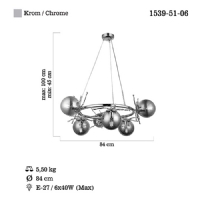 LUCEA 1539-51-06 LUMENO 6 LI KROM AVIZE 6XE27