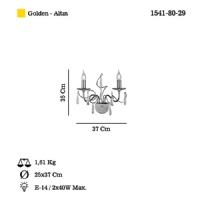 LUCEA 1541-80-29 TAVERNO 2 LI ALTIN APLIK 2XE14