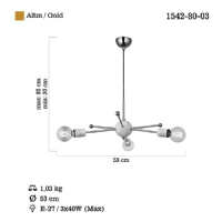 LUCEA 1542-80-03 PARO 3 LU ALTIN AVIZE 3XE27