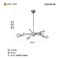 LUCEA 1542-80-04 PARO 4 LU ALTIN AVIZE 4XE27