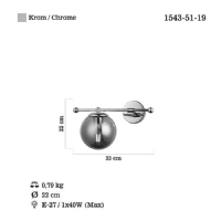 LUCEA 1543-51-19 ATRON TEKLI KROM APLIK 1XE27