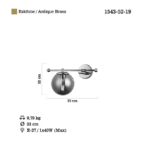 LUCEA 1543-52-19 ATRON TEKLI ANTIK LAK APLIK 1XE27