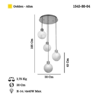 LUCEA 1545-80-04 VEKMO 4 LU ALTIN AVIZE 4XE14