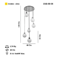 LUCEA 1545-80-06 VEKMO 6 LI ALTIN AVIZE 6XE14