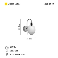 LUCEA 1545-80-19 VEKMO TEKLI ALTIN APLIK 1XE14