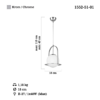 LUCEA 1552-51-01 LAMPON Q18 KROM TEKLI AVIZE 1XE27