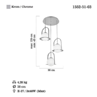 LUCEA 1552-51-03 LAMPON 3 LU KROM AVIZE 3XE27