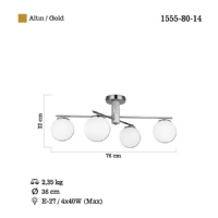 LUCEA 1555-80-14	CEKA 4 LU ALTIN-MERMER DS PLAFONYER 4XE27