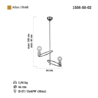 LUCEA 1556-80-02 ALYA 2 LI ALTIN-MERMER DS AVIZE 2XE27