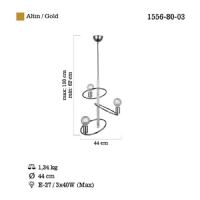 LUCEA 1556-80-03 ALYA 3 LU ALTIN-MERMER DS AVIZE 3XE27