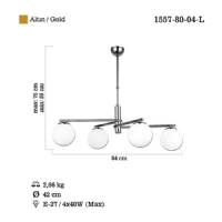 LUCEA 1557-80-04-L BUMERANG 4 LU SIRALI AVIZE 4XE27