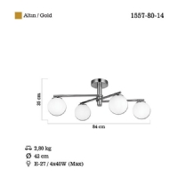 LUCEA 1557-80-14	BUMERANG 4 LU ALTIN PLAFONYER 4XE27