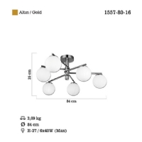 LUCEA 1557-80-16	BUMERANG 6 LI ALTIN PLAFONYER 6XE27