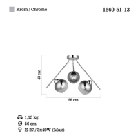 LUCEA 1560-51-13	GEMO 3 LU KROM PLAFONYER 3XE27