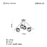 LUCEA 1560-51-14	GEMO 4 LU KROM PLAFONYER 4XE27