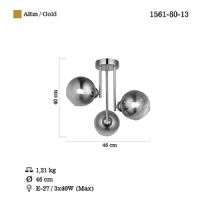 LUCEA 1561-80-13 BERA 3 LU ALTIN PLAFONYER 3XE27