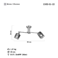 LUCEA 1562-51-12	FLAT 2 LI KROM PLAFONYER 2XE27