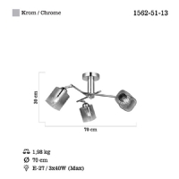 LUCEA 1562-51-13	FLAT 3 LU KROM PLAFONYER 3XE27