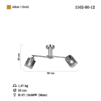 LUCEA 1562-80-12	FLAT 2 LI ALTIN PLAFONYER 2XE27