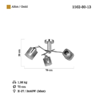 LUCEA 1562-80-13	FLAT 3 LU ALTIN PLAFONYER 3XE27