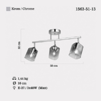 LUCEA 1563-51-13	RAYO 3 LU KROM PLAFONYER 3XE27