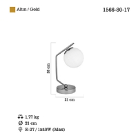 LUCEA 1566-80-17 PETOS TEKLI ALTIN M.LAMBASI 1XE27