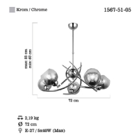 LUCEA 1567-51-05 HEDRA 5 LI KROM SARKIT AVIZE 5XE27