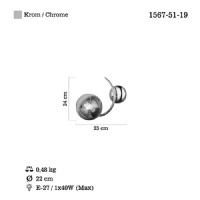 LUCEA 1567-51-19 HEDRA TEKLI KROM APLIK 1XE27