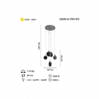 LUCEA 52009-01-P05-FG OTINA 5 LI LEDLI SARKIT 5*5W+4*3W