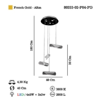 LUCEA 80333-02-P04-FG PORTIMAO 4 L LEDL AVZE 5W*4