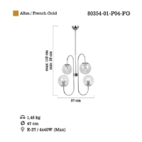 LUCEA 80354-01-P04-FG ARREDO 4 L AVZE 4XE27